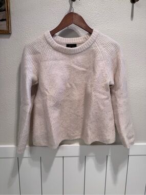 Quince Ribbed Cashmere Cream Crewneck Sweater